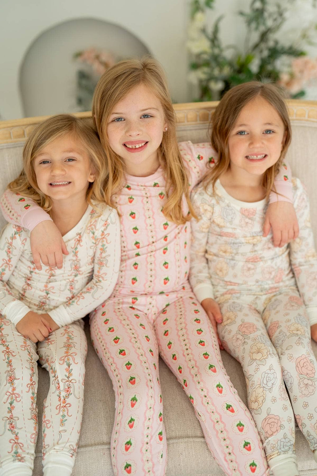Blue Pastel Floral Bamboo Pajamas| Two-Piece PJ Set