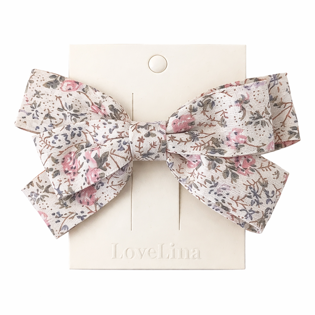 Vintage Floral Bow Clips