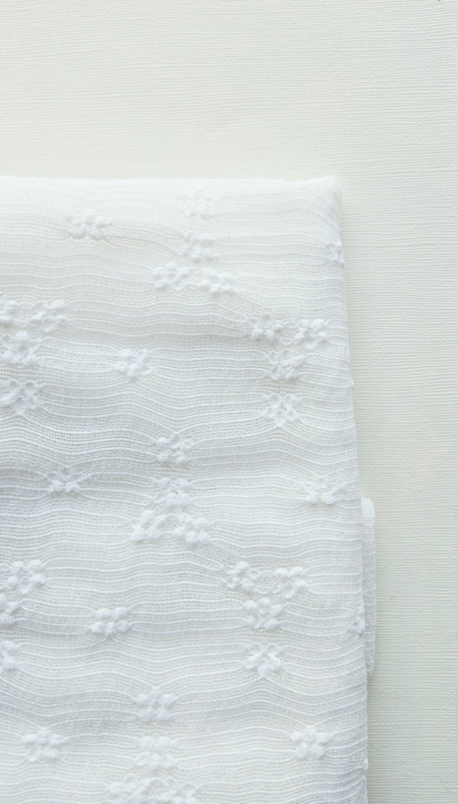 Long Tail Bow on Clip • White Floral Lace