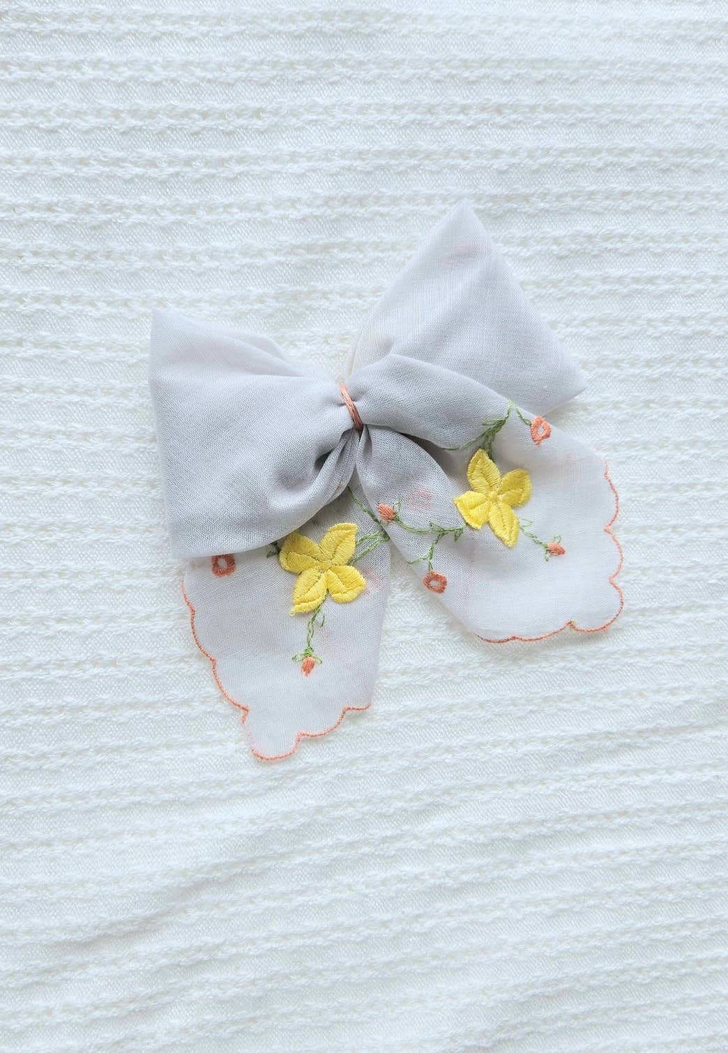 Vintage Handkerchief Bow on Clip • Clementine