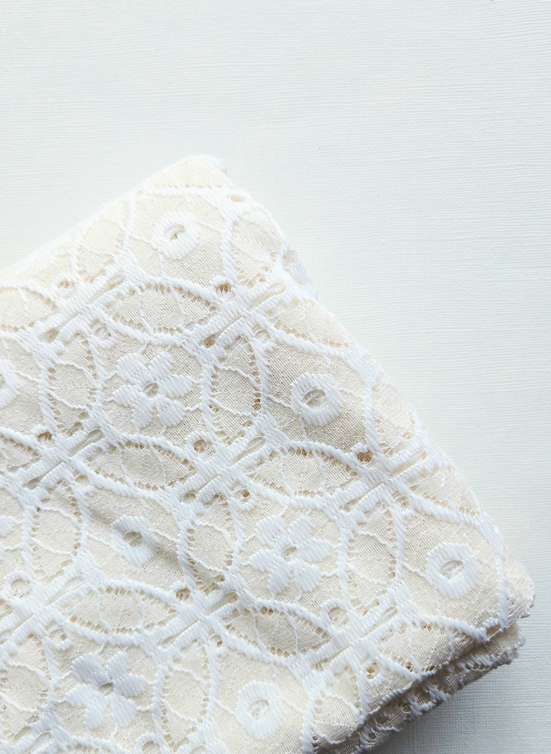 Large Fable Bow on Clip •  Cream Lace