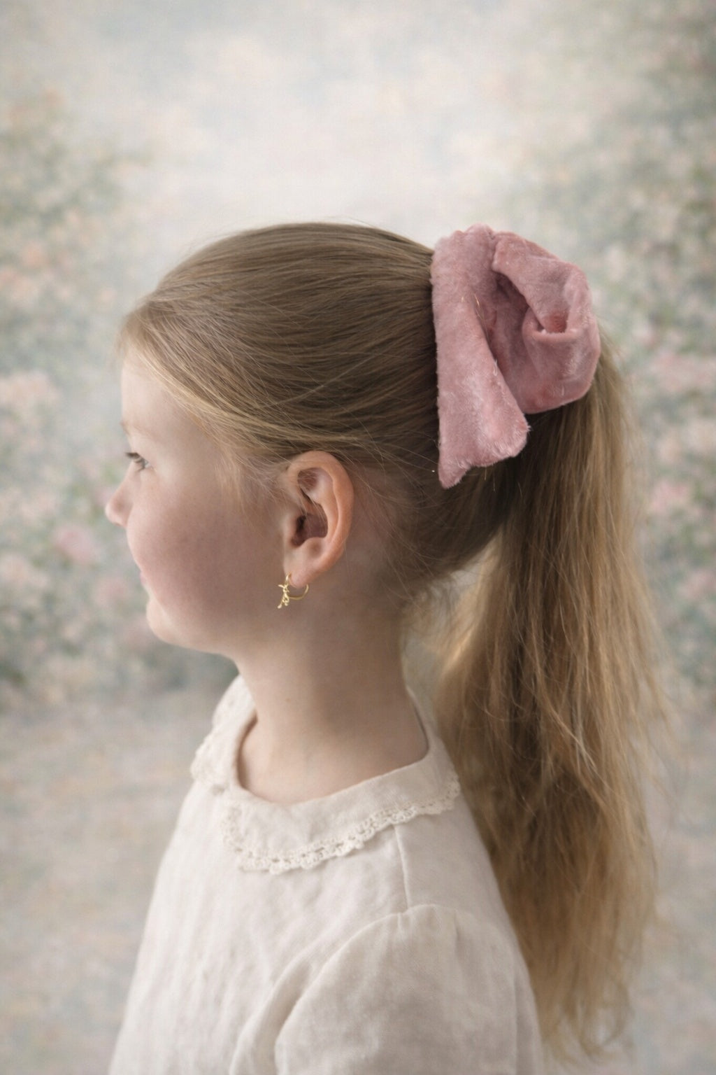 Large Velvet Hair Bow Pink
